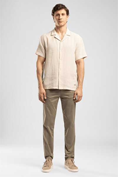 Lee Cooper Normal Waist Slim Straight Khaki Men's Chino Trousers 262 Lcm 2210...