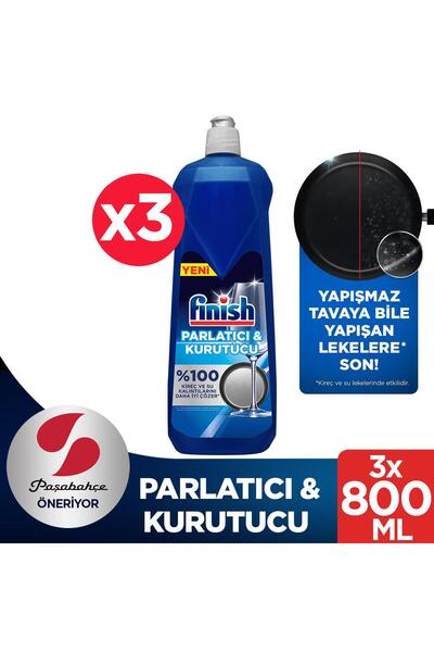Finish Bulaşık Makinesi Parlatıcı & Kurutucu Sıvı 800 ml x 3