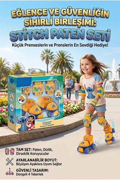 Tıfıl Toys Stitch Karakterli Ayarlanabilir Başlangıç Seviyesi 4 Tekerlekli Di...
