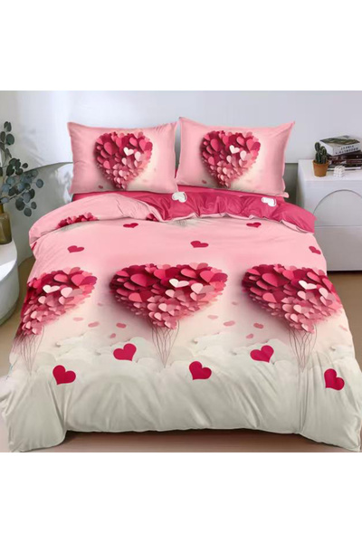 OEM Lenjerie de pat pentru pat dublu 2 persoane, 4 piese, JHN, Bumbac satinat...