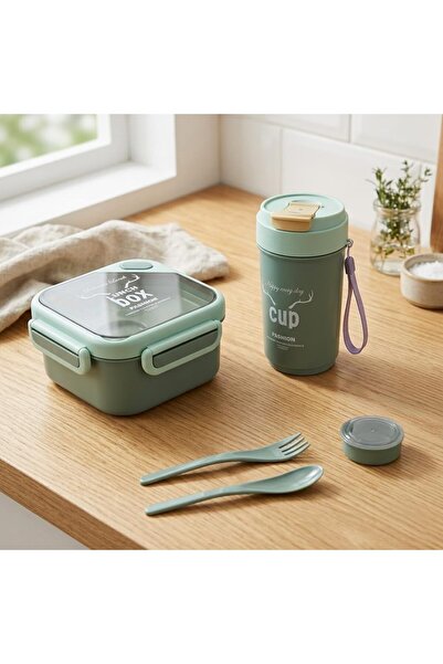 Lacoz Lunch Box Set with 500ML Cup BPA Free Food Container Leakproof Bento wi...