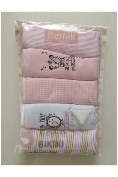 Berrak kit iç giyim 5'li XL Beden Bikini Kalıp Desenli ve Renkli Kadın Külot