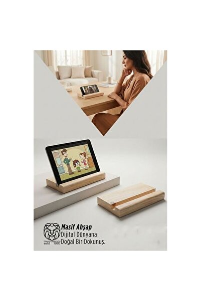 ModaCar Solid Wood Tablet Stand and Phone Holder - Aesthetic Ergonomics 722866