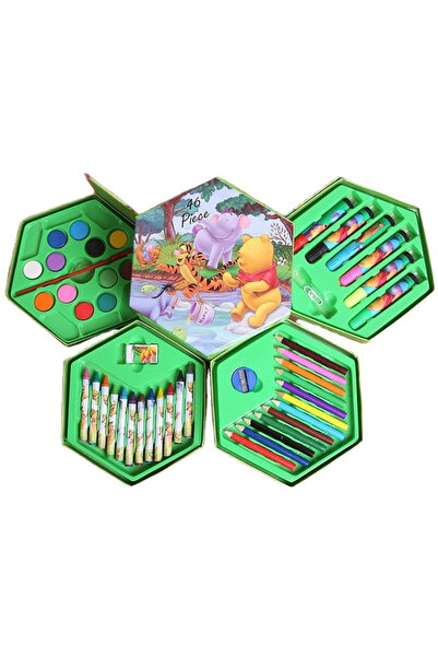 OEM Winnie the Pooh Kids Art Set – Colored Pencils, Markers, Pastels, Hexagon...