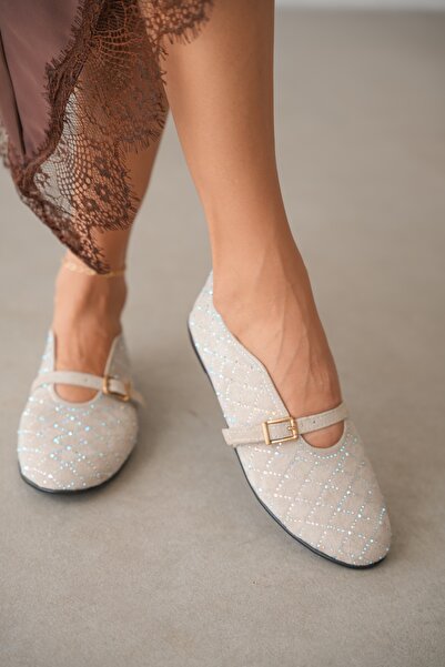 selin shoes Γυναικείες μπαλαρίνες Lusira με λεπτομέρεια από λαμπερές πέτρες σ...