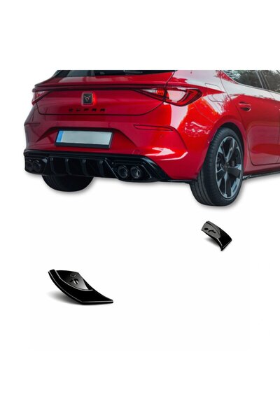 YıldızTuning Cupra Leon 2020-2026 Arka Difüzör Yan Etekler 2 Parça Piano Black