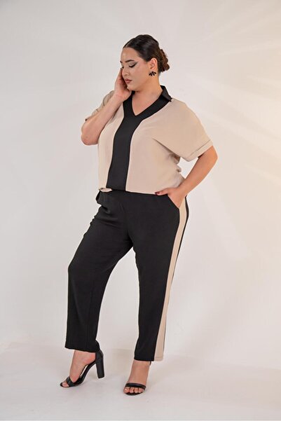 Roxxlen Women's Plus Size Garnished Trousers