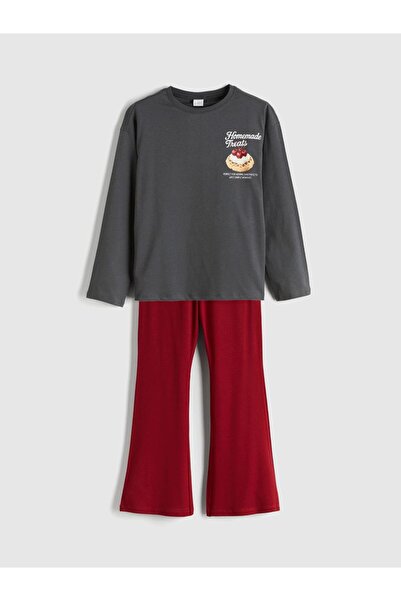 LC Waikiki Crew Neck Printed Girls' Pyjama Set