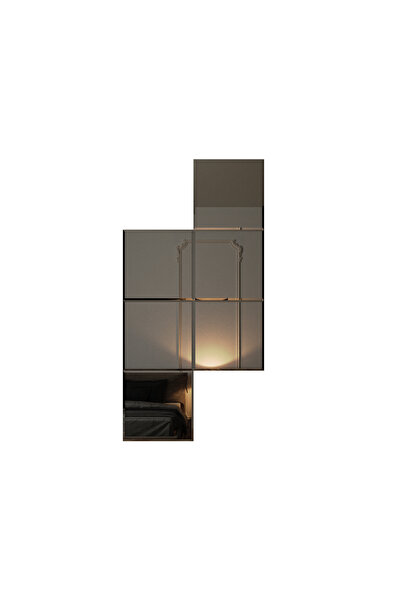 POTRO Set Oglinda Gri cu fazeta 20 mm contur, forma patrata,6 bucati, 40cmx40...
