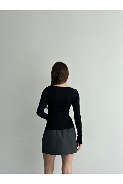 Liva Style Co Kayık Yaka Long Sleeve Body