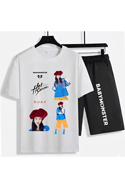 SVART WEAR Ruka BabyMonster K-Pop unisex 100% pamučne kratke hlače - set maji...