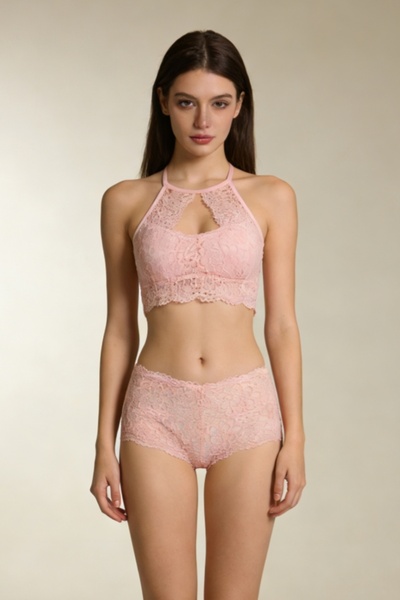 OEM Σετ εσωρούχων δαντέλας 2 τεμαχίων, τοπ και σλιπ, ενιαίο μέγεθος, SMT8854