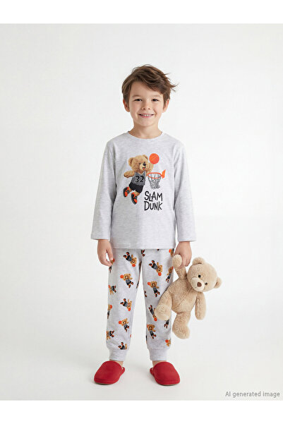 LC Waikiki Printed Boys' Cotton Pajama Set