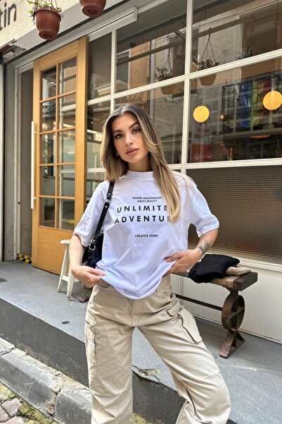 ZAVIXO Women's Oversize Printed T-Shirt 100% Cotton Stylish Casual Style