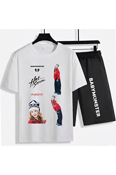 SVART WEAR Pharita BabyMonster K-Pop unisex šorts od 100% pamuka - set majica...