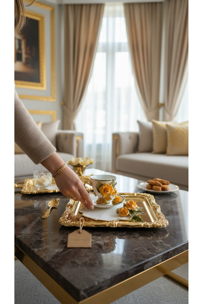 FİNESERVECO Exclusive Couture El Yapımı Polimer Kil Gül Detaylı Fincan Seti &...
