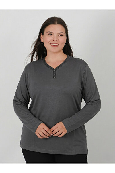 Lanze Υψηλής ποιότητας βαμβακερή χτενισμένη μπλούζα με ελαστική λαιμόκοψη V 405