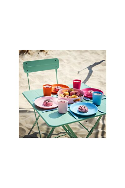 IKEA piknik seti, pembe-mavi, 21 parça 4 kişilik piknik seti