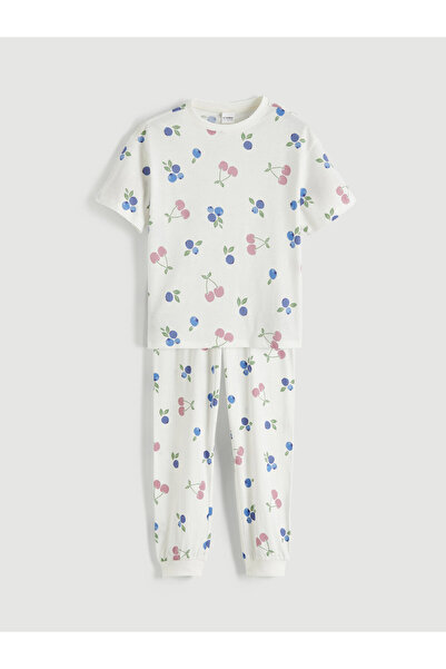 LC Waikiki Set de pijamale pentru fete cu guler rotund