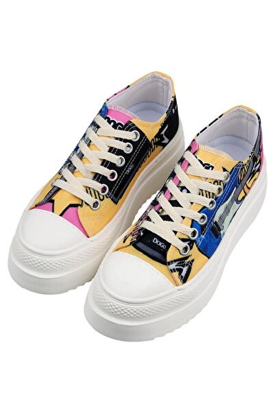 Dogo Women's Vegan White Thick Sole Sneakers - Rock on Design