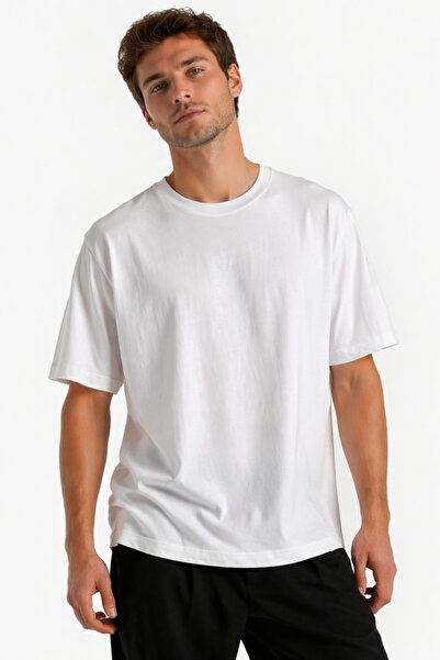 Gizrain Ανδρικό μπλουζάκι Oversize, λευκό, αναπνεύσιμο, με μαλακή υφή, άνετη ...