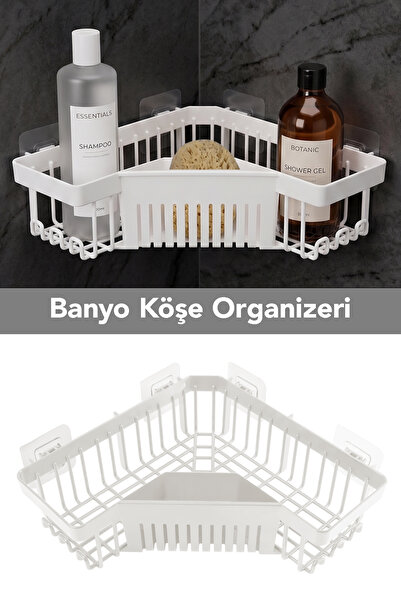 Meleni Home Yapışkanlı Banyo Organizer - Şampuanlık Sabunluk Düzenleyici Duş ...