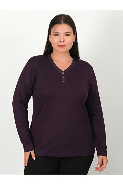 Lanze Υψηλής ποιότητας βαμβακερή χτενισμένη μπλούζα με ελαστική λαιμόκοψη V 405