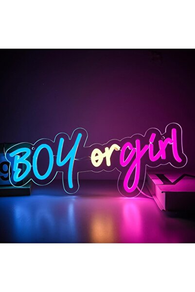 Slasa Boy or Girl LED Neon Sign 20x45 cm Multicolor Light with 6mm Acrylic Ba...