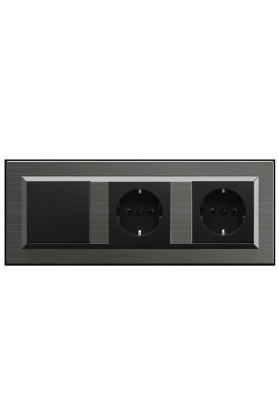 Huzur Elektrik مجموعة مفاتيح كهربائية Ovivo Quantum Magnetic Gray مكونة من 3 ...