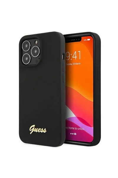 Guess GUHCP13XLSLMGBK iPhone 13 Pro Max 6.7 " negru/negru husă rigidă din sil...