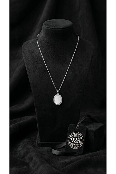 Roza Silver 925 Ayar Gümüş Rodyum Renk Zirkon Taşlı İsimli Oval Kolye - Özell...