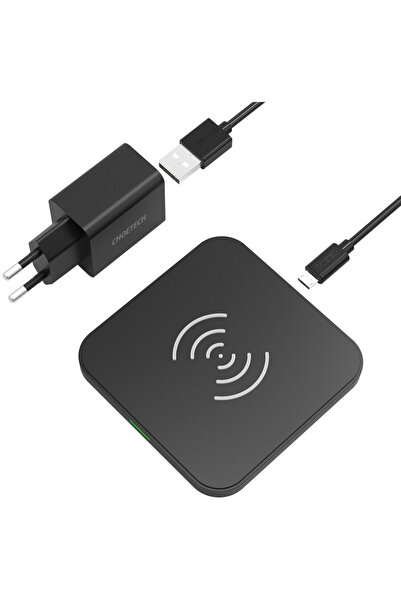 CHOETECH Kit încărcător wireless Qi 10W pentru căști și telefon (T511-S) + în...