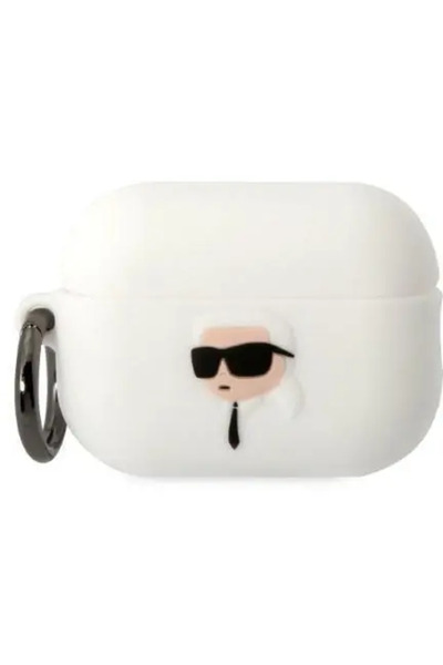 Karl Lagerfeld KLAP2RUNIKH Θήκη AirPods Pro 2 λευκό/λευκό Σιλικόνης Κεφάλι Κα...