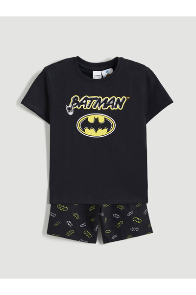 LC Waikiki Set de pijamale scurte pentru băieți Batman cu imprimeu