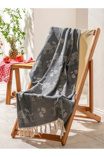 LC Waikiki Lcw Home Γυναικεία πετσέτα παραλίας με φούντες 90x160 εκ.