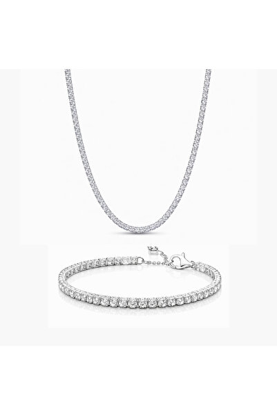 Novvu Σετ κολιέ και βραχιόλι τένις από ασήμι