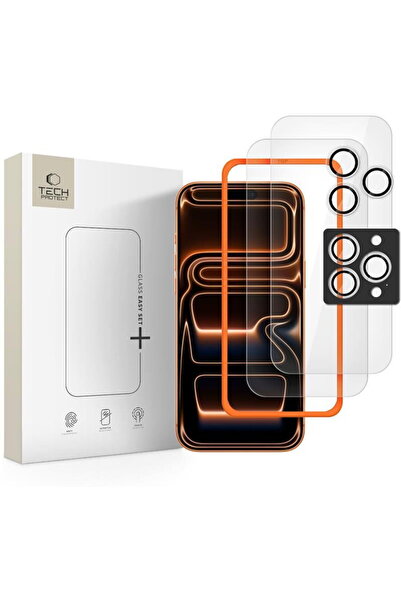 Tech-Protect SticlДѓ securizatДѓ Easy Set+ pentru iPhone 16 Pro / 17 Pro, pac...