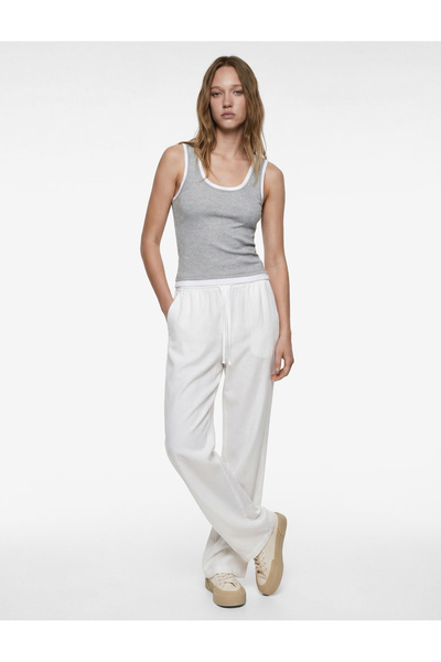 Koton Slim Fit Kolsuz Biyeli U Yaka Kaşkorse Bluz