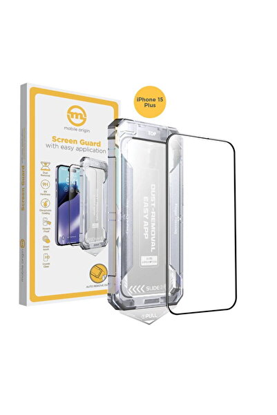 Mobile Origin Folie de protecție galbenă pentru ecran iPhone 15 Plus cu aplic...