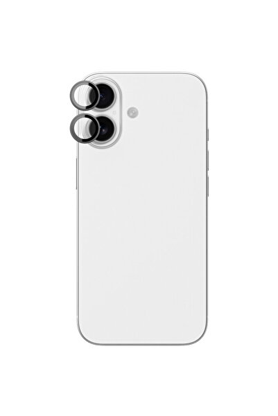 Amazingthing Sticlă lentilă pentru iPhone 17 cu ramă de aluminiu neagră