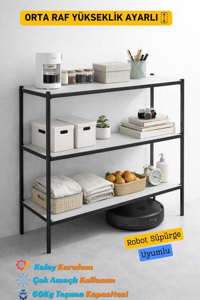 DEHALİMİTED Çok Amaçlı 3 Katlı Raflı Sehpa Dresuar Mutfak Organizer Kitaplık ...