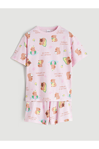 LC Waikiki Set de pijamale scurte imprimate pentru fete
