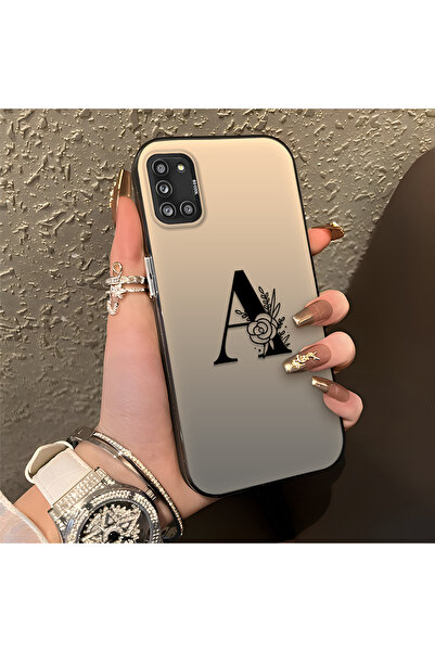 PATTERNOVA Samsung Galaxy A31 Uyumlu Basit Harf ve Bitki Baskılı Koruyucu Kıl...
