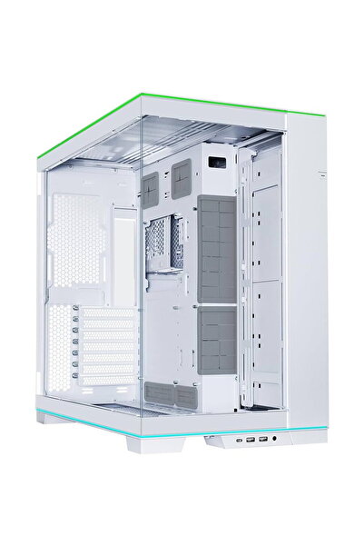 Lian Li Carcasa O11D EVO, RGB, Middle Tower, Tempered Glass, Fara sursa, Alb