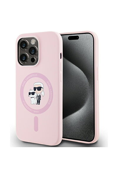 Karl Lagerfeld iPhone 14 Pro Max Case - Silicone MagSafe (KLHMP14XSCMKCRHP) -...