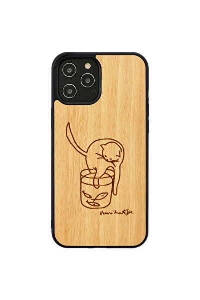 Other Husa MAN&WOOD pentru iPhone 12 Pro Max cu pisică și pește roșu