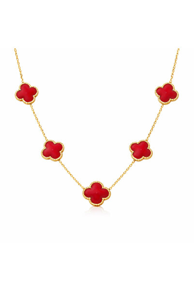 Novvu Βαν Λούξι Κόκκινο Χρυσό Κολιέ