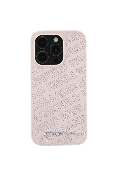 Karl Lagerfeld Quilted K Pattern case for iPhone 15 Plus / 14 Plus - pink