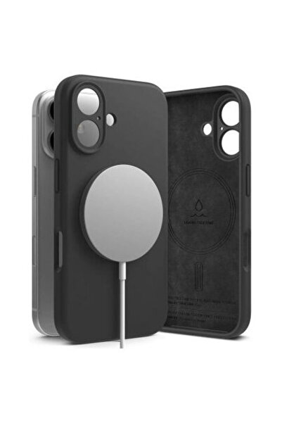 Ringke Husă iPhone 16 din silicon magnetică neagră