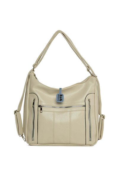 Bagmori Κρεμ γυναικείο σακίδιο πλάτης με όρθιο φερμουάρ, πολλαπλές θήκες, χαλ...